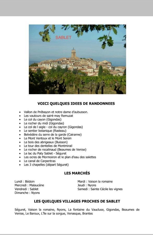 La Vigne Appartement Sablet Esterno foto